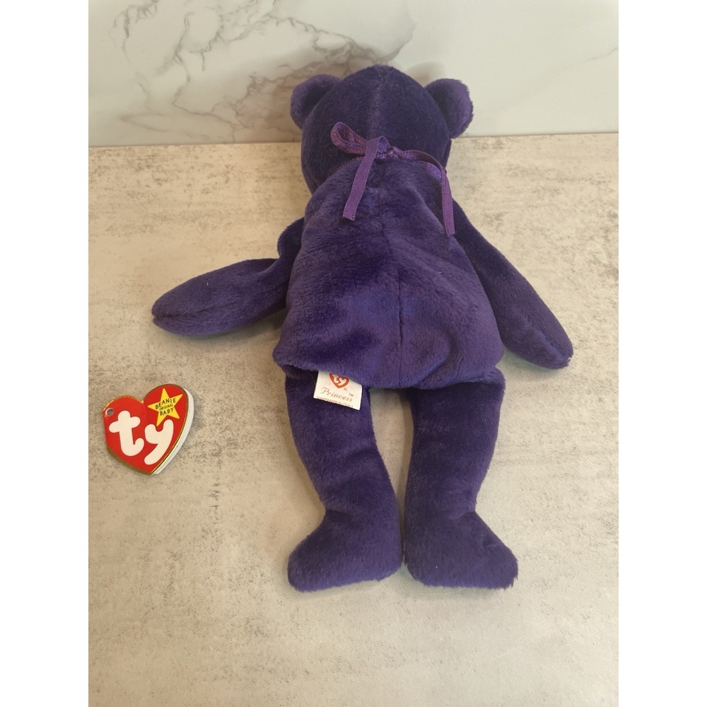 Vtg  PRINCESS DIANA 1997  TY Purple Beanie Baby Plush Toy Collectible - Picture 6 of 8